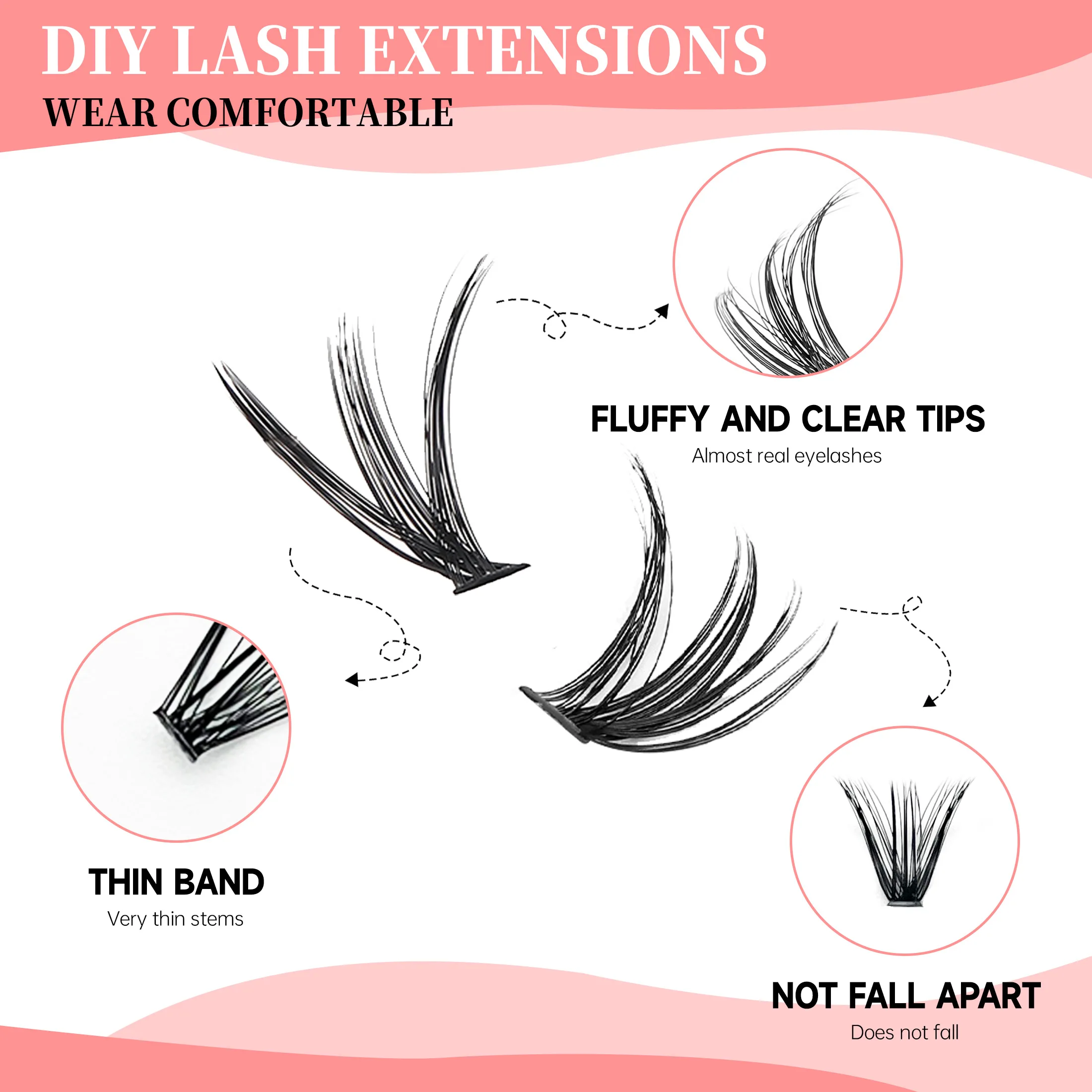 DIY Cluster Extension Lashes K - Eyelash Extension Equipment recension och pris