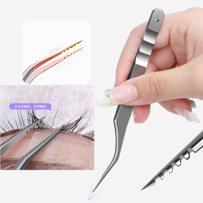 Gear Tip Eyelash Tweezers Stai - Eyelash Extension Equipment recension och pris