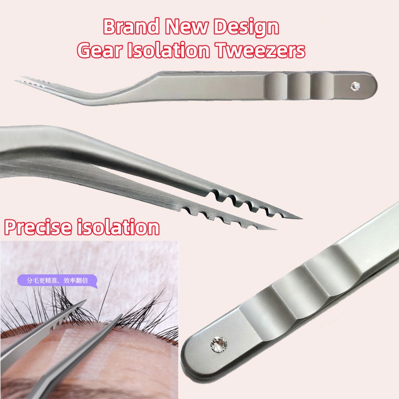 Gear Tip Eyelash Tweezers Stai - Eyelash Extension Equipment recension och pris