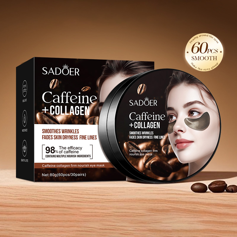 60pcs SADOER Caffeine Crystal  - Eye Pad Collagen recension och pris
