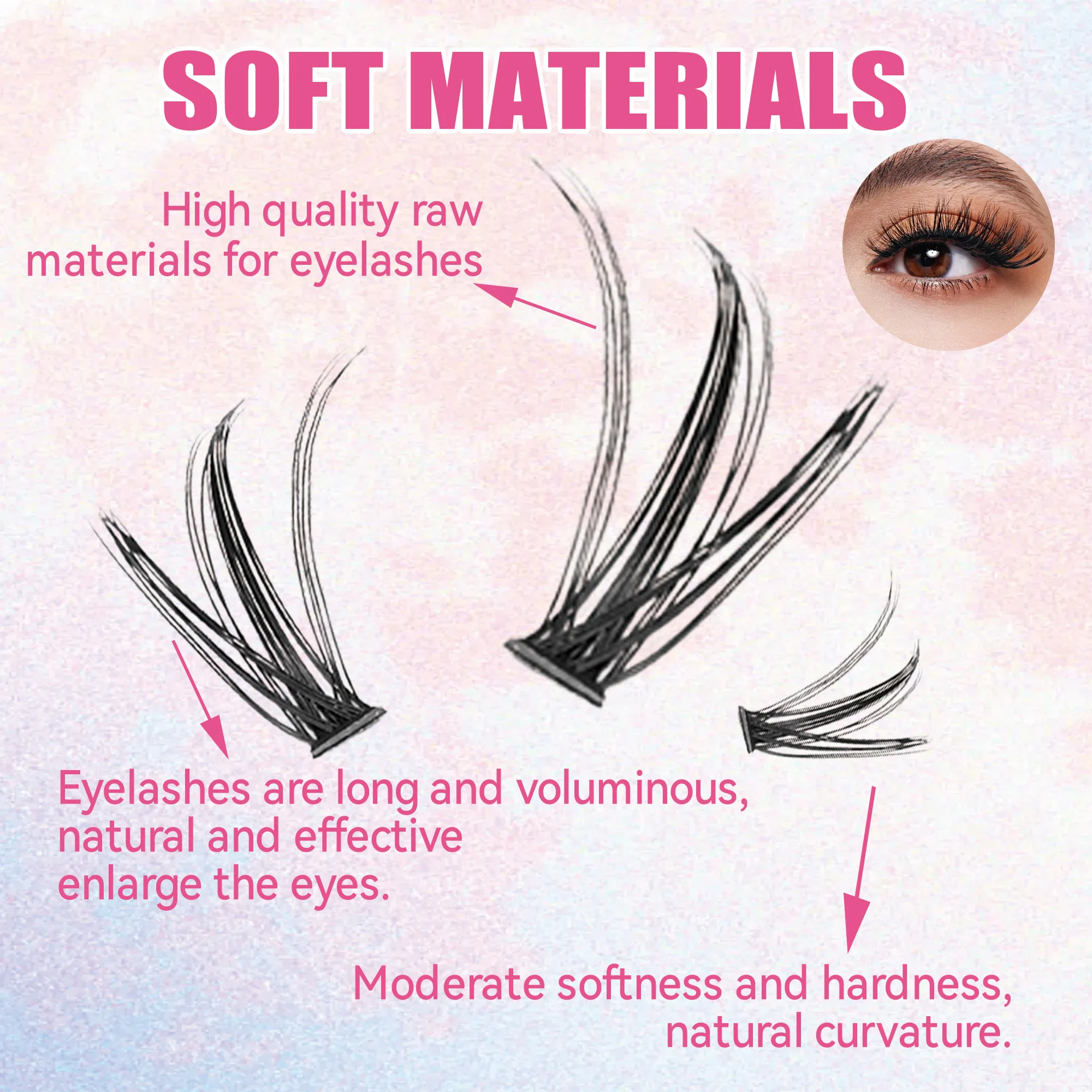 Eyelashes 200 PCS Clusters Las - Eyelash Extension Equipment recension och pris